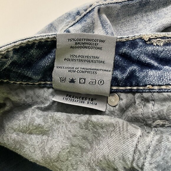 Silver Jeans Womens Blue Distressed Frances 18" Stretch Denim Pocket Boot Cut - Picture 8 of 16